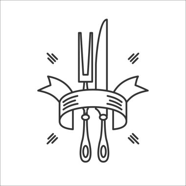 Çatal bıçak, bıçak ve çatal, set, vektör simgesi.