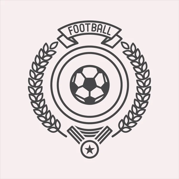 Fútbol. Logo vectorial monocromático, aislado sobre fondo blanco . — Vector de stock