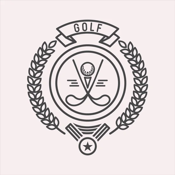 高尔夫。单色矢量徽标，符号，在白色背景上隔离. — 图库矢量图片