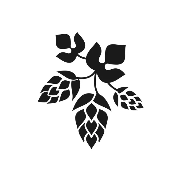 Şerbetçiotu. Vektör illüstrasyon, siluet. Bira üretiminde oturum açın.