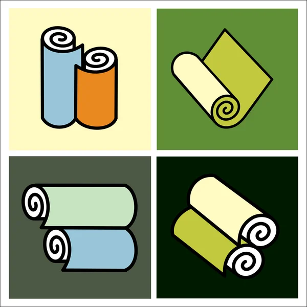 Duvar kağıdı ruloları. Duvar kağıtları, simge vektörü.