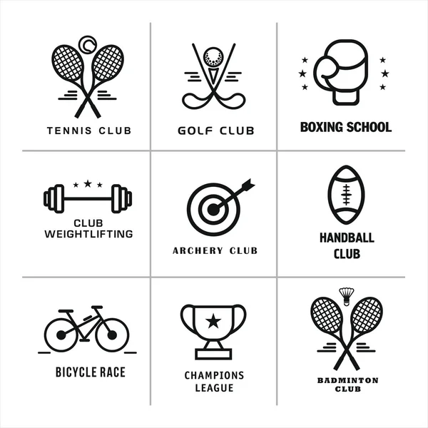 Sport. Vektor-Logos, Logos verschiedener Sportarten. — Stockvektor