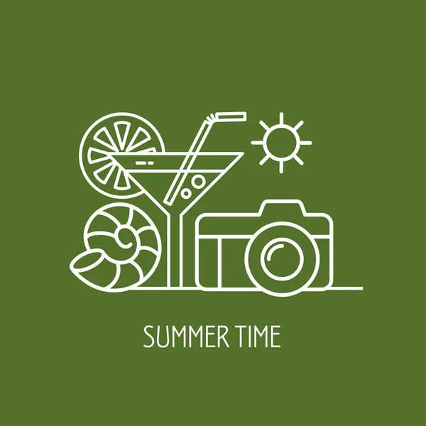 Zomertijd vakantie. Vector teken, embleem, logo. — Stockvector