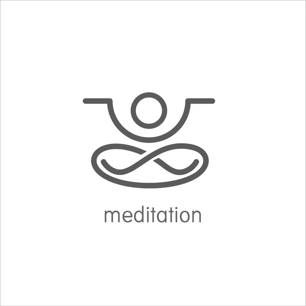 Yoga, meditația, poziția Lotus. Logo stilizat, logo, vecto — Vector de stoc