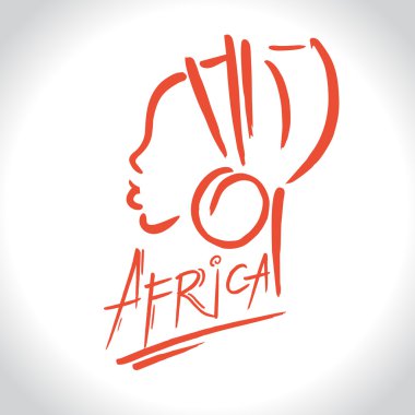 Bir kadın silueti ile Afrika logo