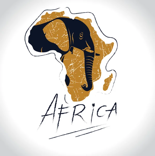 Afrika en Safari met de olifant logo 3 — Stockvector