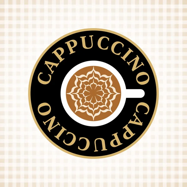 Cappuccino. Café. Copa. Logo de color vectorial . — Vector de stock