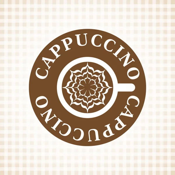 Cappuccino. Café. Copa. Logo Vector monocromo . — Vector de stock