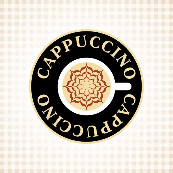 Cappuccino. Coffee. Cup. Vector color logo.2 — Stock Vector