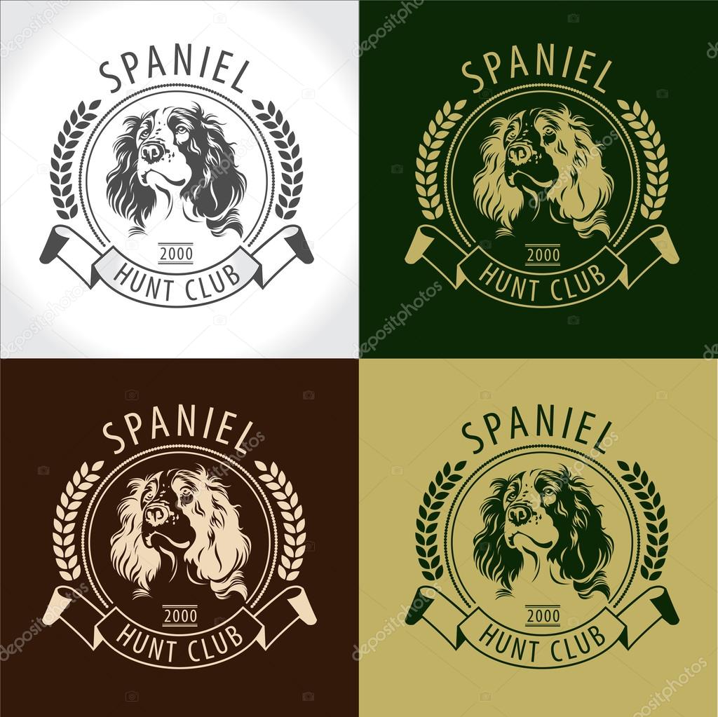 Set Spaniel, logos, labels and badges