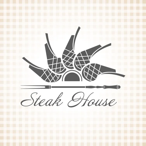 Menu grill restaurant et barbecue, steak house, logo vectoriel — Image vectorielle