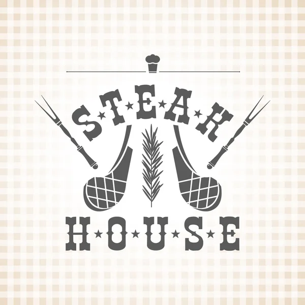 Grill restaurant et menu barbecue, steak house, viande et un spri — Image vectorielle