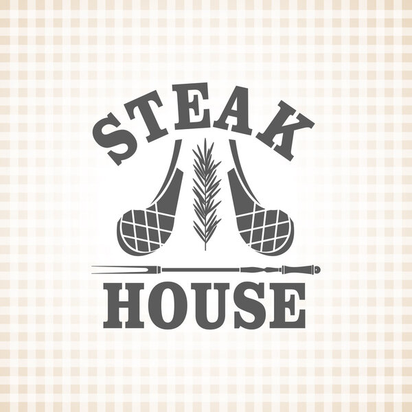 Restaurant grill and barbecue menu, steak house, meat and a spri