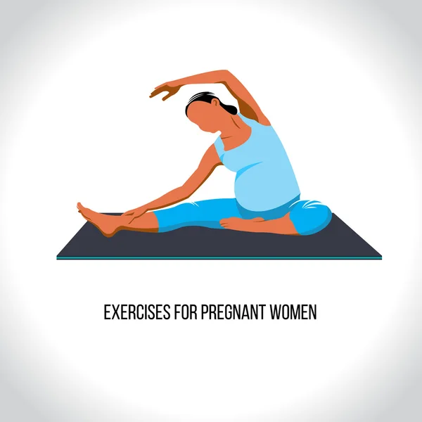 Exerciții pentru femeile gravide 4 — Vector de stoc