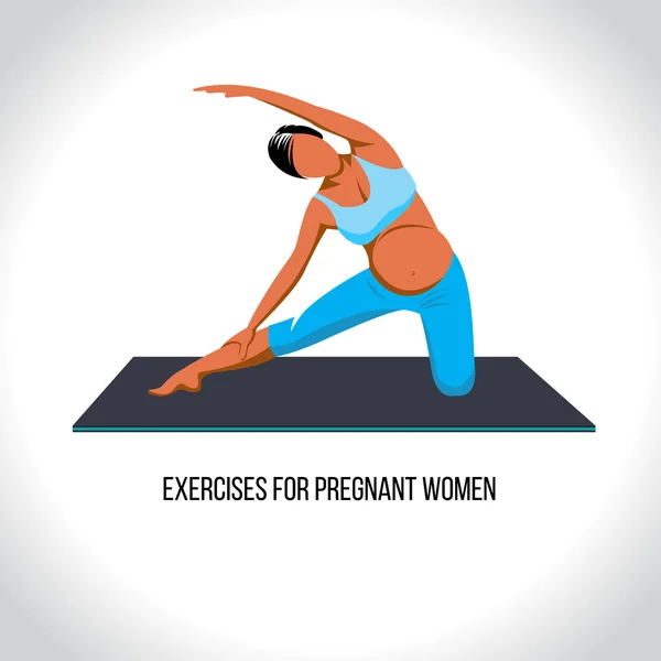 Exerciții pentru femeile gravide 5 — Vector de stoc