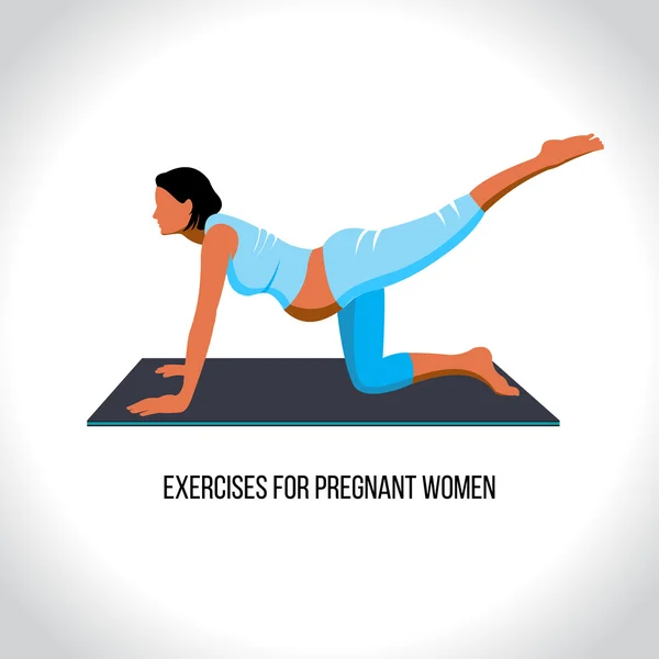 Exerciții pentru femeile gravide — Vector de stoc