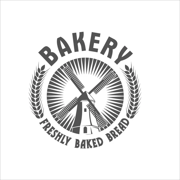 Пекарня, монохромный векторный ретро-логотип . — стоковый вектор