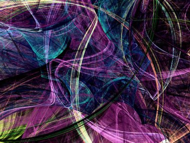 mor soyut fraktal arkaplan 3d oluşturma