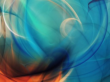 mavi soyut fraktal arkaplan 3d oluşturma