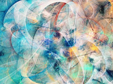 mavi soyut fraktal arkaplan 3d oluşturma