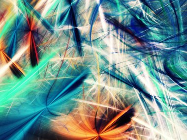 mavi soyut fraktal arkaplan 3d oluşturma