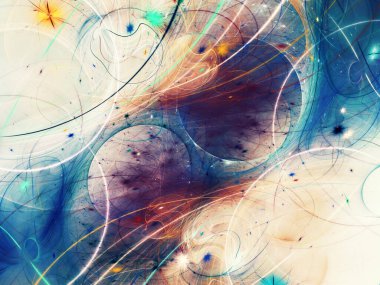 mavi soyut fraktal arkaplan 3d oluşturma