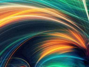 mavi soyut fraktal arkaplan 3d oluşturma