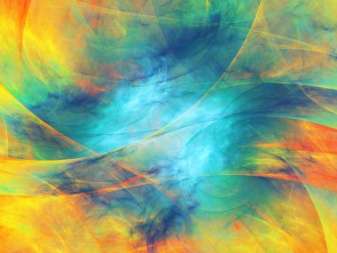 mavi soyut fraktal arkaplan 3d oluşturma