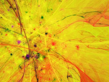 sarı soyut fraktal arkaplan 3d oluşturma