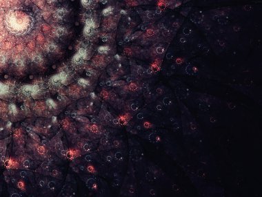 kırmızı soyut fraktal arkaplan 3d oluşturma