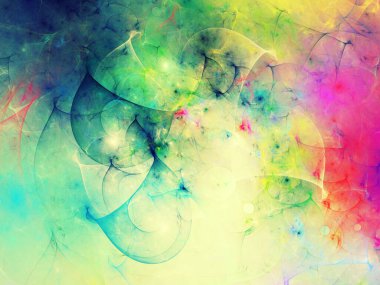 gökkuşağı soyut fraktal arkaplan 3d oluşturma