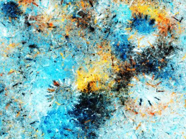 mavi soyut fraktal arkaplan 3d oluşturma