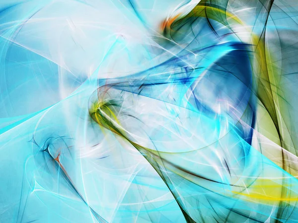 Azul Abstrato Fractal Fundo Renderização — Fotografia de Stock