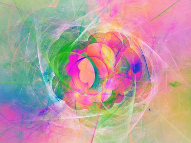 gökkuşağı soyut fraktal arkaplan 3d oluşturma