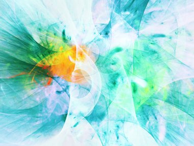 mavi soyut fraktal arkaplan 3d oluşturma