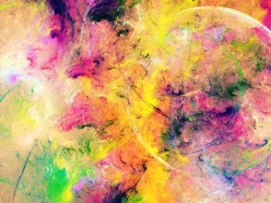 sarı soyut fraktal arkaplan 3d oluşturma