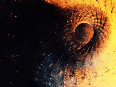 sarı soyut fraktal arkaplan 3d oluşturma