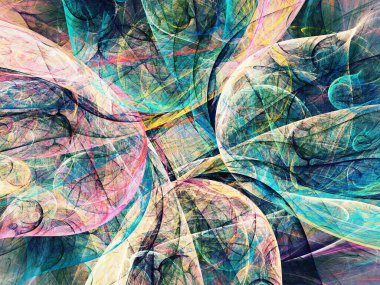 mavi soyut fraktal arkaplan 3d oluşturma