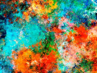 mavi ve turuncu soyut fraktal arkaplan 3D görüntüleme