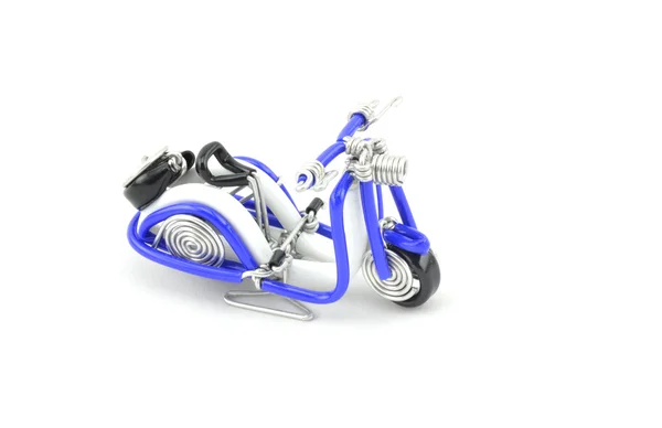 Beautiful scooter made from white and blue wire. isolated white background — Stock Photo, Image