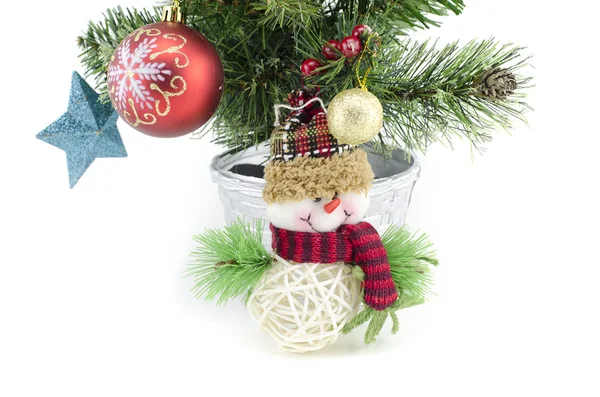 Decoración del árbol de Navidad con santa claus aislado — Foto de Stock