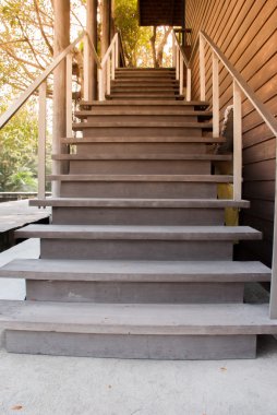 old stairs with sun light in vintage style