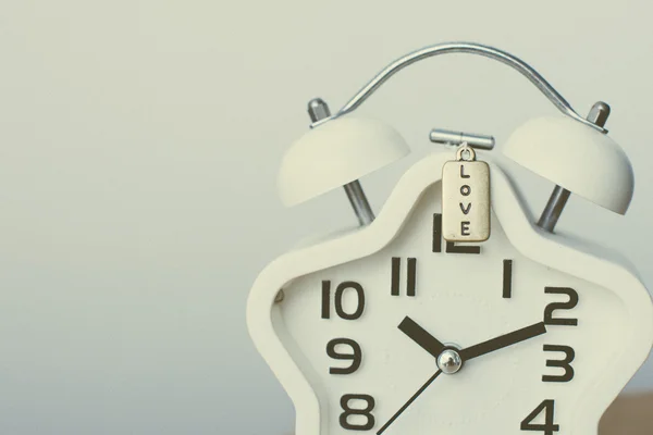 Closed up of white modern clock on the background — Stock Photo, Image