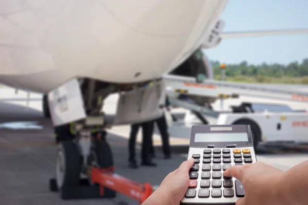 El costo de mantenimiento del avión como fondo — Foto de Stock
