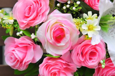 yapay pembe Gül ve yaprak arka plan