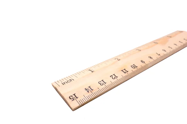 Wooden ruler including clipping path — Stock Photo, Image