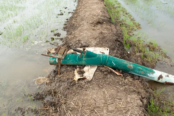 The green water pump for rice field