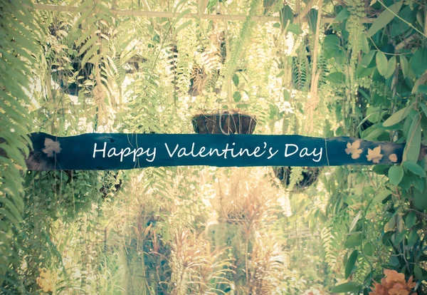 Happy valentine's day concept by vintage garden — Stock Photo, Image