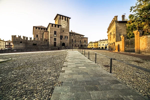 Wide Angle View Medieval Fontanellato Castle Tower Main Square Parma — Stock Photo, Image