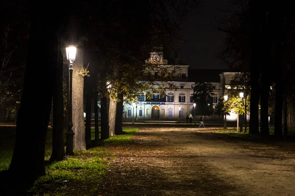 View Illuminated Park Ducale Parma Emilia Romagna Italy — Stock Photo, Image